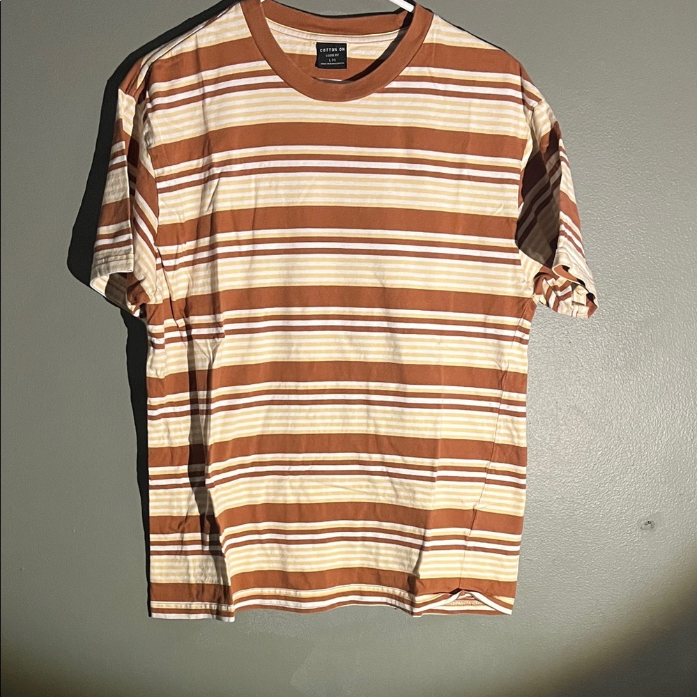 Brown and Cream Striped Tee